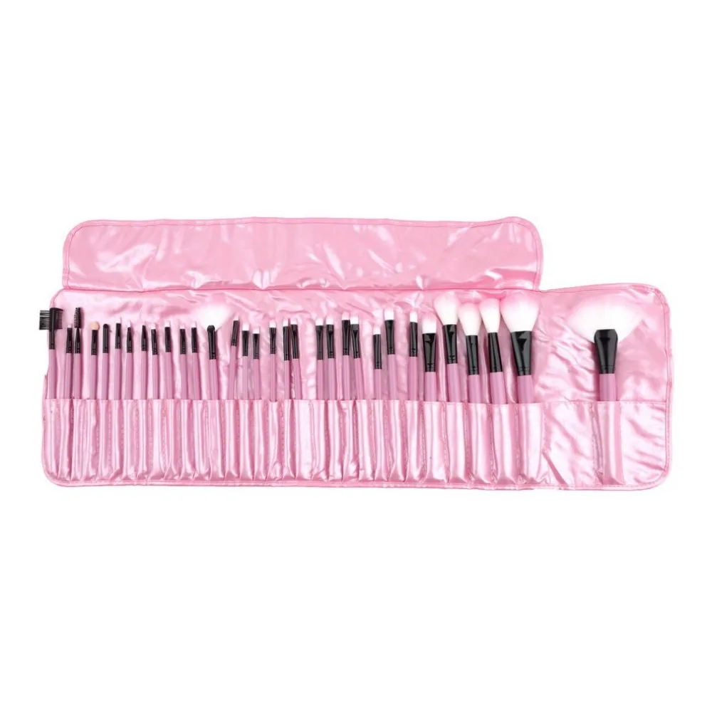 

32 Pcs Woman's Pink Make Up Tools Pincel Maquiagem Professional Superior Soft Cosmetic Makeup Set Brush Set Kit + Pouch Bag Cas