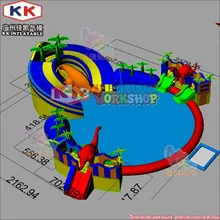 KK надувной коммерческий динозавр бассейн аквапарк водный бассейн горка игры для детей для взрослых