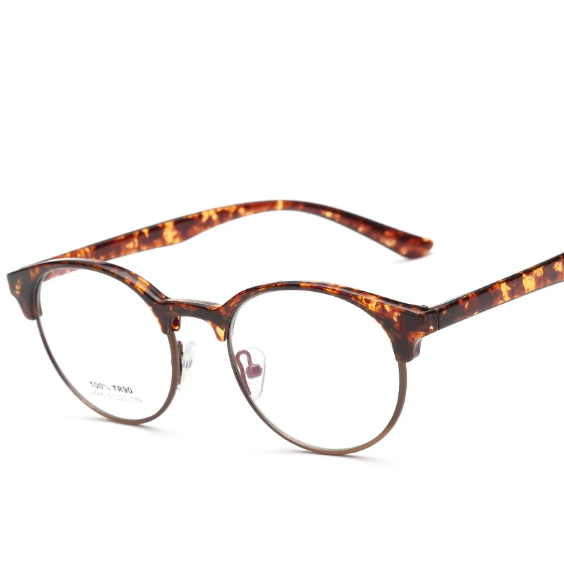 

Retro TR90 Round Glasses Frames Clear Lens Optical Glasses Black Leopard Light Eyeglasses Vintage Spectacle Frames Women Men