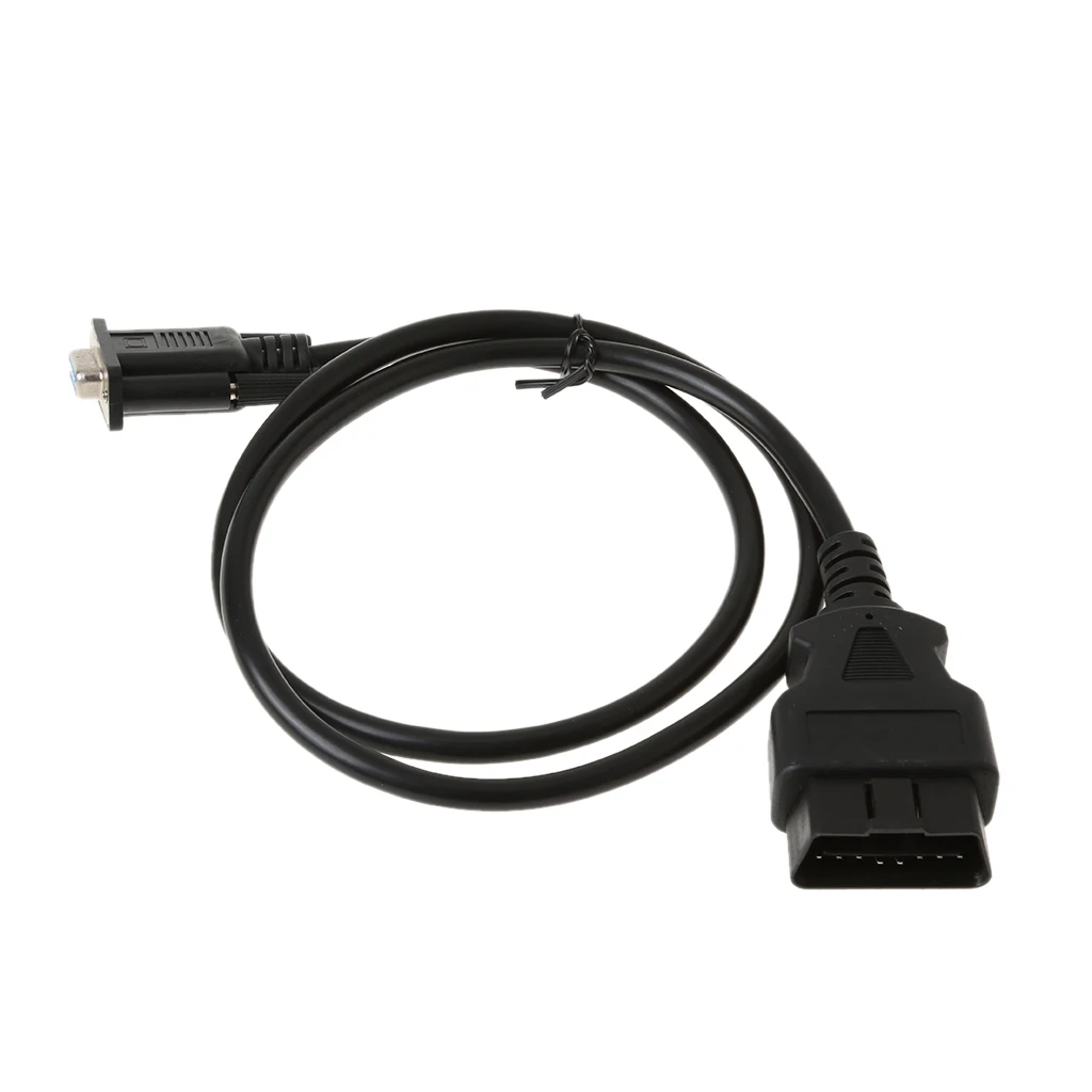 OBD2 16-Pin Male to DB9 Female Serial Port Adapter Cable for Cars Vehicles