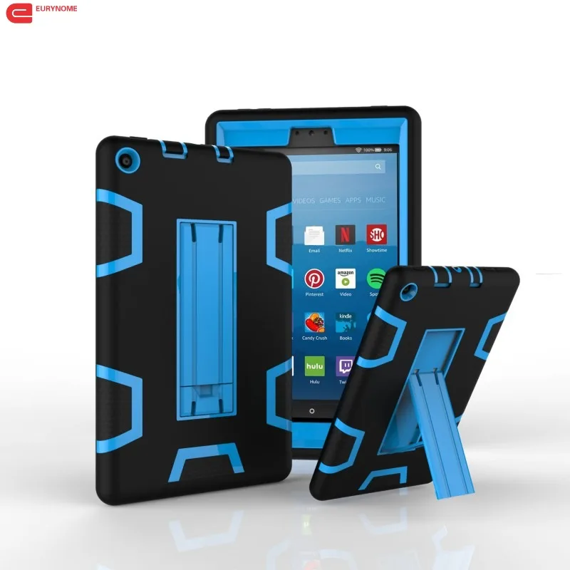 

Armor Case For Amazon Fire 8 Shockproof 3 in 1 Protection Plastic kickstand Case Cover for New Amazon Kindle Fire 8 2017 8 inch