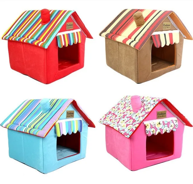 

Pet Products Foldable Pet Dog House Cozy Dog Bed Puppy Kennel Nest 4 Colors Pet Sleeping Bed Cat Cushion Kitten Mats Pet Shop