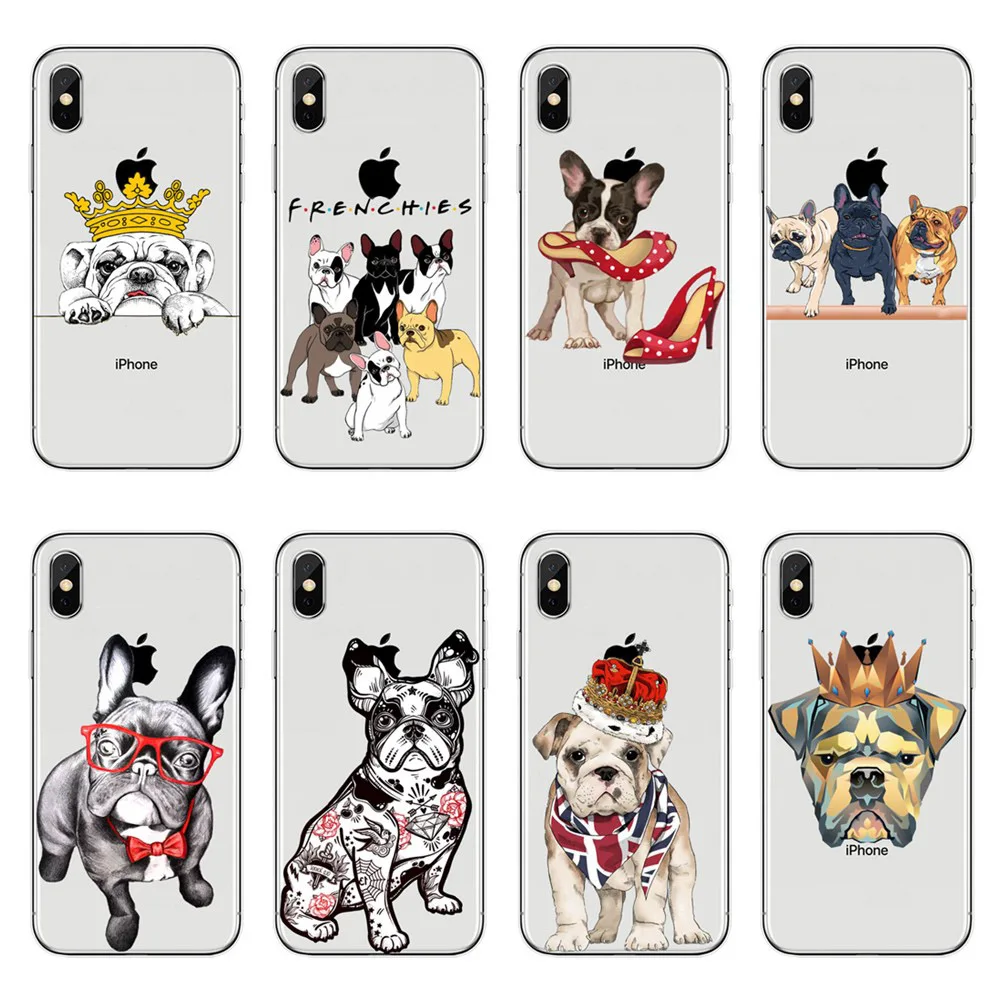 

Fierce French Bulldog soft TPU Cases For iPhone X 10 7 7 Plus 8 8 Plus 5s SE 6 6s Plus XR XS MAX transparent silicone King Cover