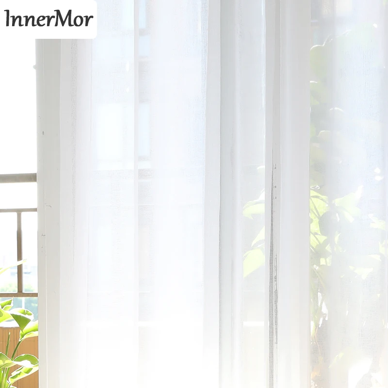 Innermor белые однотонные шторы для гостиной элегантные тюль на окна световые Шторы