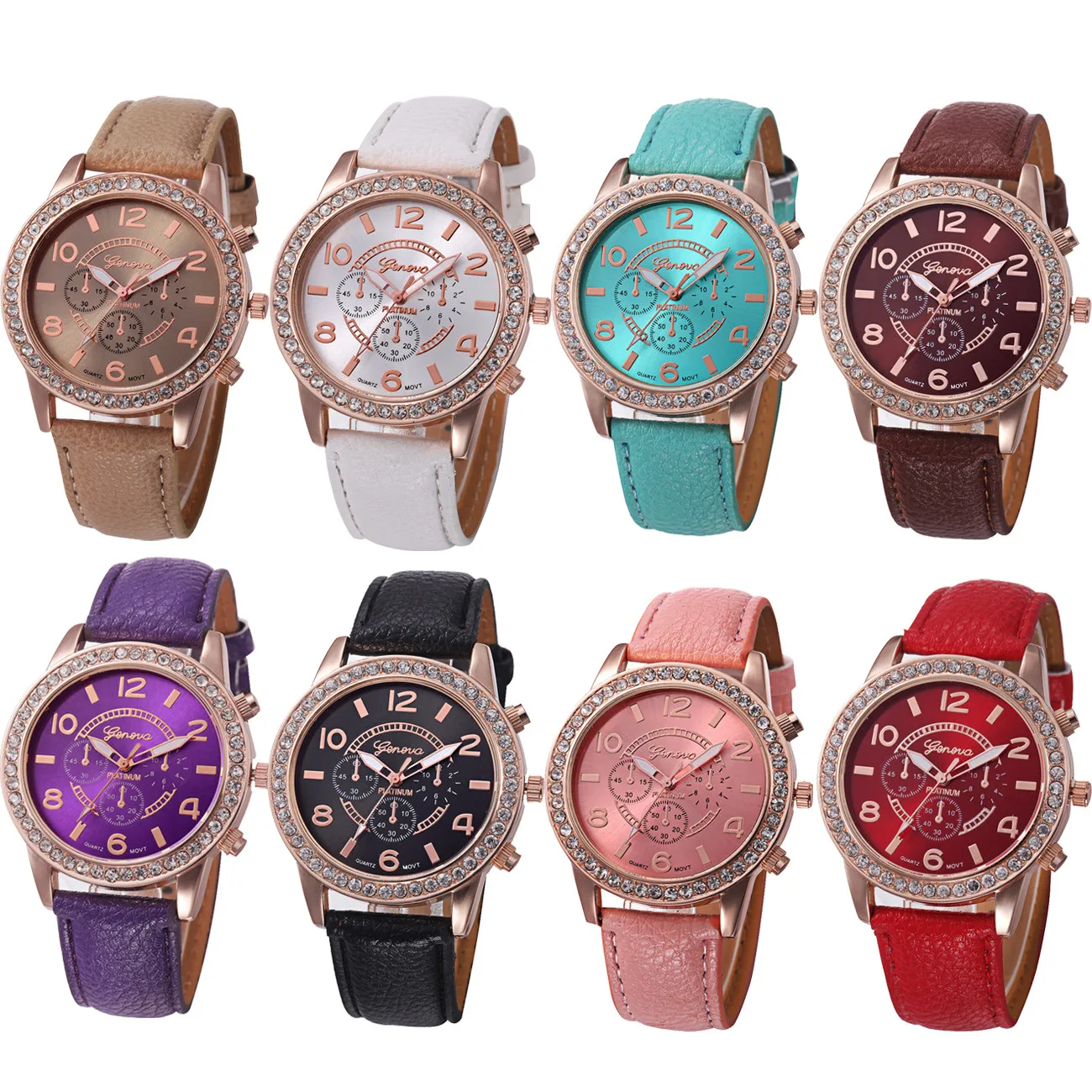 Модные женские часы Geneva роскошные бриллиантовые аналоговые кожаные кварцевые наручные часы Relogio Feminino женские часы Reloj Mujer
