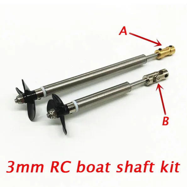 3mm RC Boat Drive Shaft Kit Shaft+Propeller+Shaft Sleeve +Coupling/Universal Joint Spare Parts