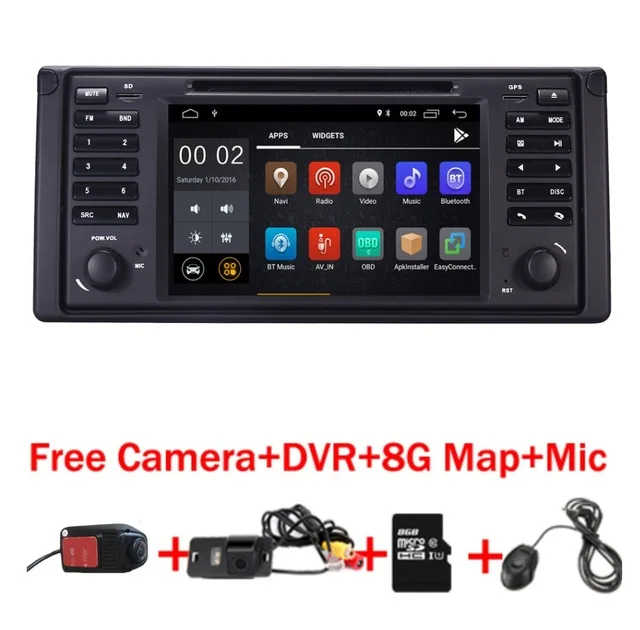 7 inch 1024x600 HD Touch Screen 2 din Android 5.1 Car DVD Radio Stereo for BMW E39 E53 X5 Wifi 3G Bluetooth Radio RDS USB IPOD