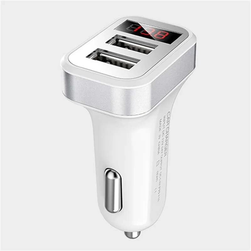 5 V 2.1A 2-Порты и разъёмы USB Автомобильное Зарядное устройство с светодиодный Экран смартфонов Зарядное устройство адаптер Dual Car Зарядное устройство 3,0