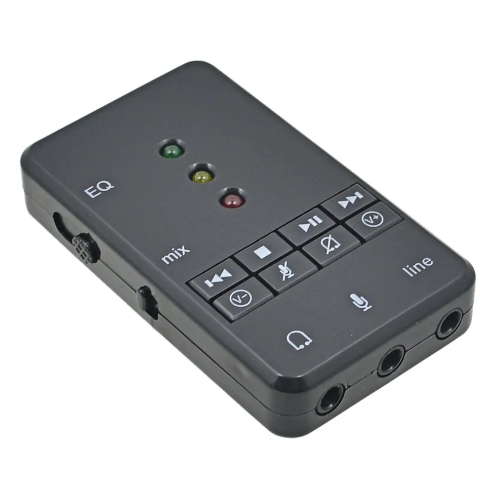 

2017 High Quality External EQ Xear USB Sound Card 7.1 Channel 3D Audio Adapter with 3.5mm Jack Headset Microphone for PC Laptop