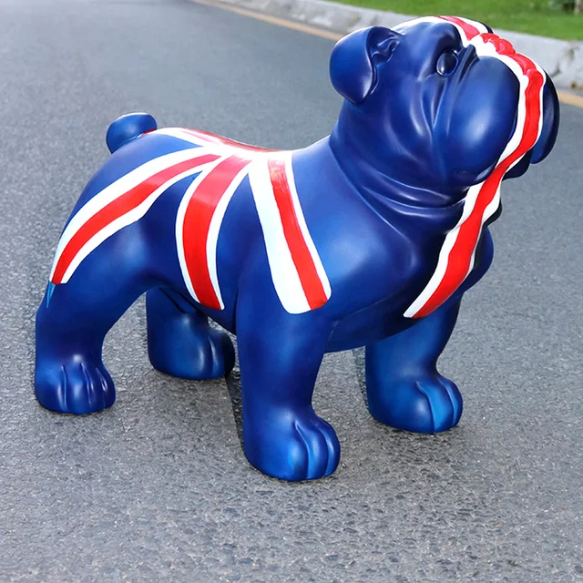 Resin English Bulldog Dog Figurines Home Decor Crafts Room Resin English Bulldog Dog Figurines Home Decor Crafts Room Decoration Simulation Vintage Ornament