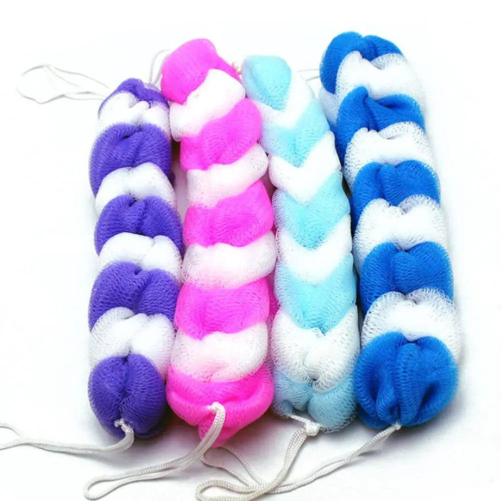 

Back Strap Scrubber Bath Shower Bars Mesh Puff Exfoliating Soft Loofah Brush