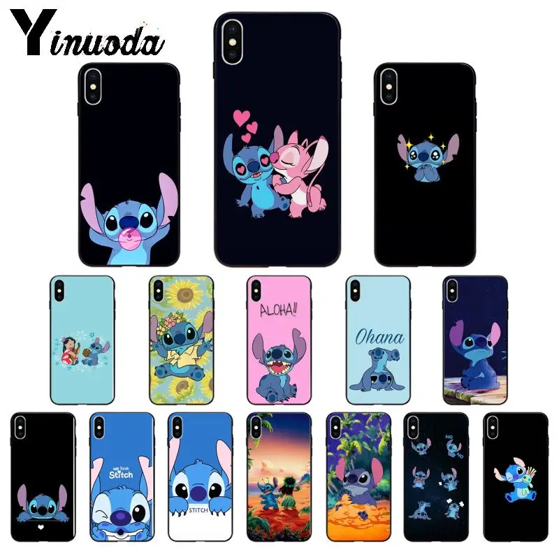 

Yinuoda Cute Cartoon Lilo Stitch TPU Soft Silicone Phone Case Cover for Apple iPhone 8 7 6 6S Plus X XS MAX 5 5S SE XR Cover