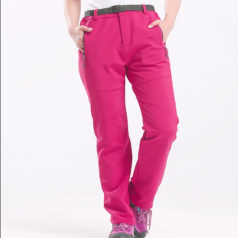 

Free shipping 2019 New Women Thick Warm Fleece Softshell Pants Fishing Camping Hiking Skiing Trousers Waterproof Windproof