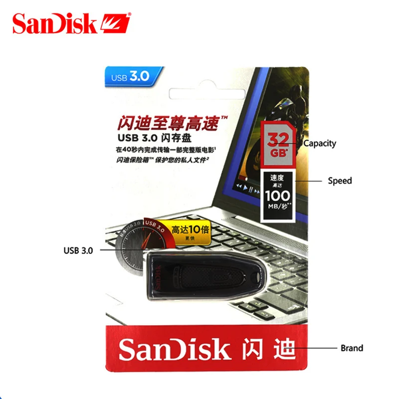 SanDisk флеш накопитель USB 3 0 диск 128 Гб 64 ГБ 32 256 маленький Флешка карта памяти