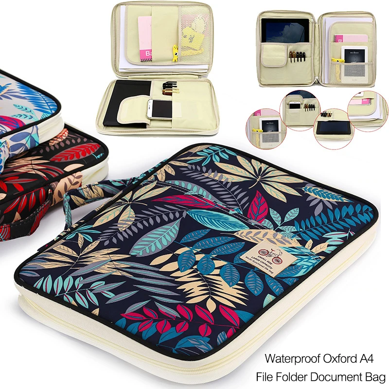 

Dainayw Pencil Case Bag Waterproof Oxford Multifunction A4 File Folder Document Bag For Notebooks Pens iPad Computers
