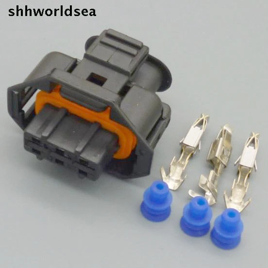 

shhworldsea 5/30/100set Kit 3-pin 3.5mm MAP sensor Connector Assembly case for Diesel Injection Pump rail pressure sensor