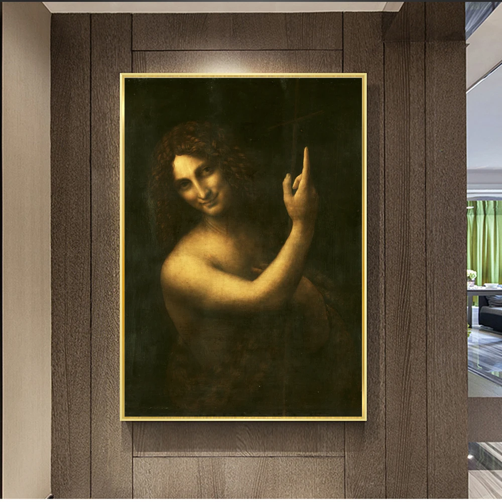 Картины на холсте с изображением святого Иоанна Крестителя репродукции знаменитые картины на холсте Leonardo Da Vinci домашний декор настенные художественные картины