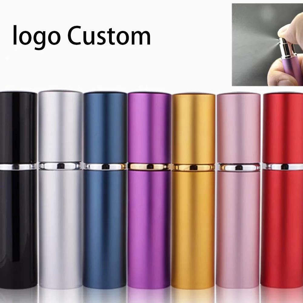 

Perfume Atomizer Aluminum Bottles Portable Rotary Spray Bottle Makeup Perfume Bottling metal empty bottle logo custom 5/10/15 ml