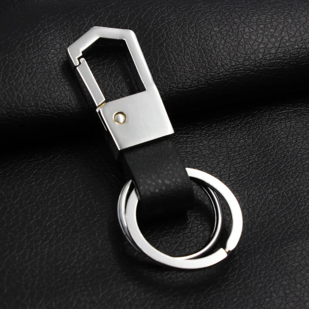 Classic Style Men Double Cycle Keychain Male Car Keyring Genuine