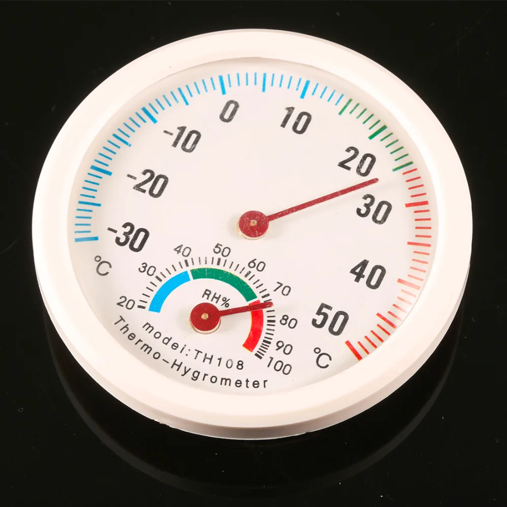 Термометр гигрометр мини круглые часы в форме измерения Крытый Открытый стены Температура Влажность термометр измеритель