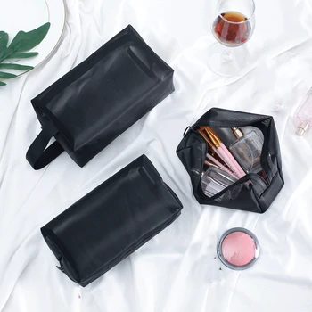 

Women Transparent Mesh Cosmetic Bag Travel MakeUp Case Fashion Toiletry Makeup Organizer Bags Case Pouch Beauty Wash Kit Bags