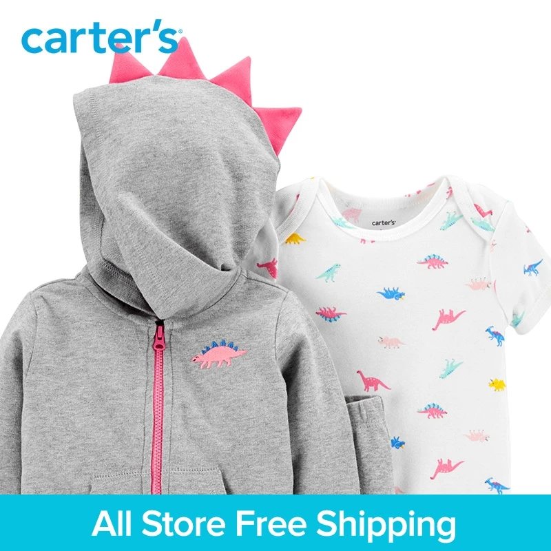 3 шт. милый боди с динозавром Спайк Штаны Куртка шипами комплект Carter's Девочка