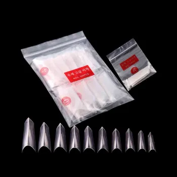 

100 Pcs Ferrari Style Nail Art Triangle French Flase Tips Clear Natural Manicure Decoration Tools