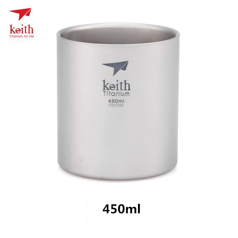 Keith titanio 4 piezas taza Camping al aire libre de viaje portátil de titanio puro tazas de cerveza de vino whisky tazas al aire libre viajes taza de ti3501
