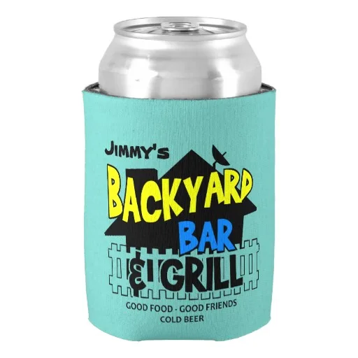 Custom Backyard BBQ Bar and Grill Can Cooler Exquisite Wedding Camping