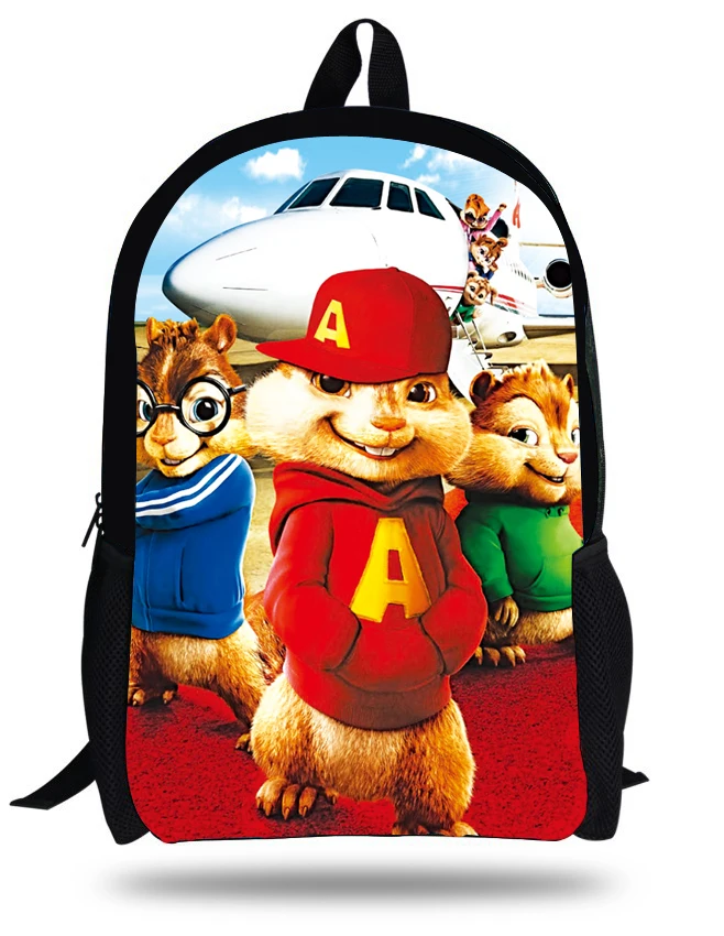 

New Fashion 16 Inch Movie Alvin and the Chipmunks Mochila Escolar Menino Kids School Bags For Boys Children Cartoon Bag For Gift