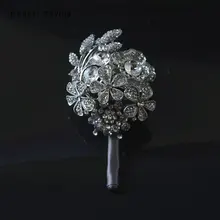 2 шт роскошный Лучший человек блестящий хрустальный корсаж для жениха Свадебный костюм бутоньерки аксессуары булавка брошь украшения