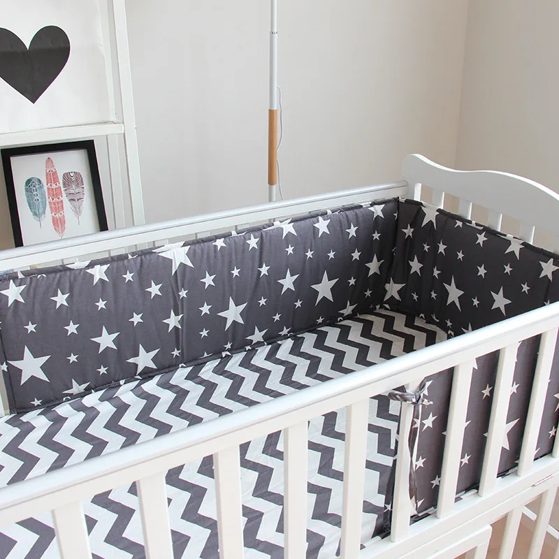 

1pc Baby Bed Bumpers Infant Head Protector Crib Sides Soft Reactive Print 200*30cm Bed Around Bedding Ropa Cuna