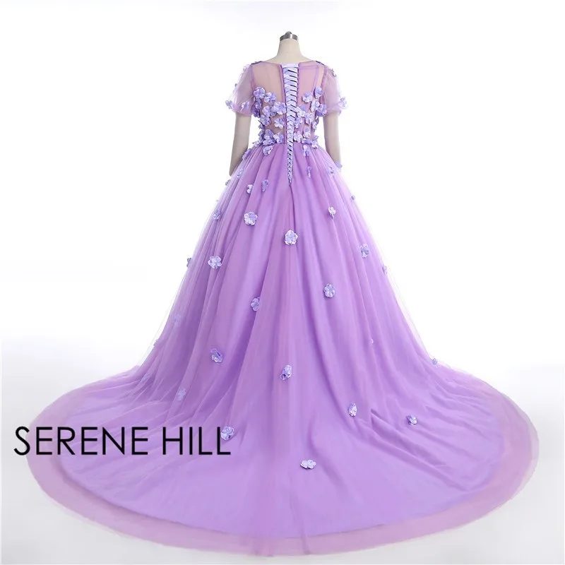 Роскошные пикантные фиолетовый цветок бисер свадебные платья длинный шлейф беременных фотографии 2019 Serene Hill HA2023