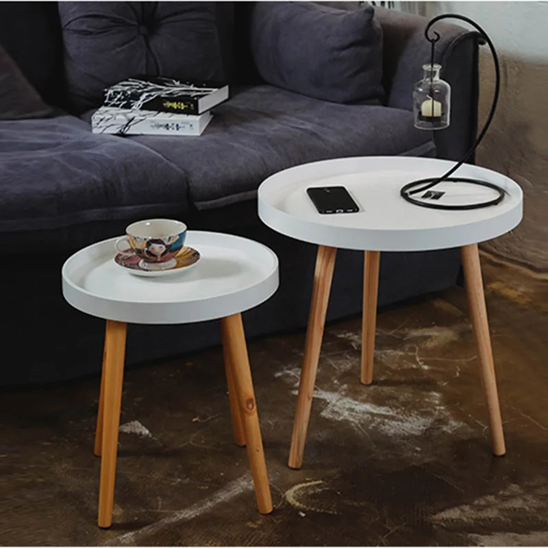 

European style coffee table side living room elegant solid wood furniture set colorful coffee table simple fashion round table