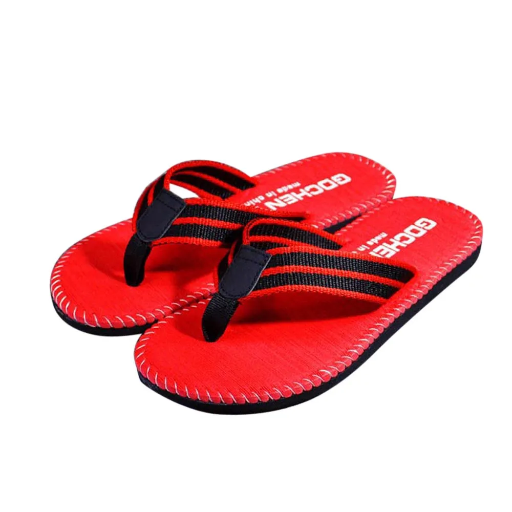 

Summer Men Flip Flops Male Mixed Color Home Slippers Men Casual EVA Shoes Summer Fashion Stripe Sandals Size 40-44