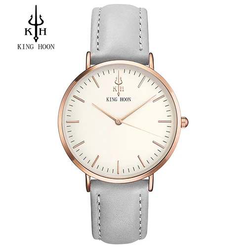 gray rose white KING HOON/Роскошные брендовые Модные кварцевые часы для женщин, браслет из нержавеющей стали, повседневные часы, женское платье, подарок, Relogio - Цвет: gray rose white