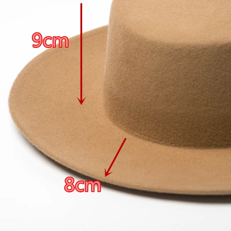 01907-hh8138 сплошное шерстяное; разные цвета; классическая Шляпа Fedora Мужская и женская панама джазовая, шляпа
