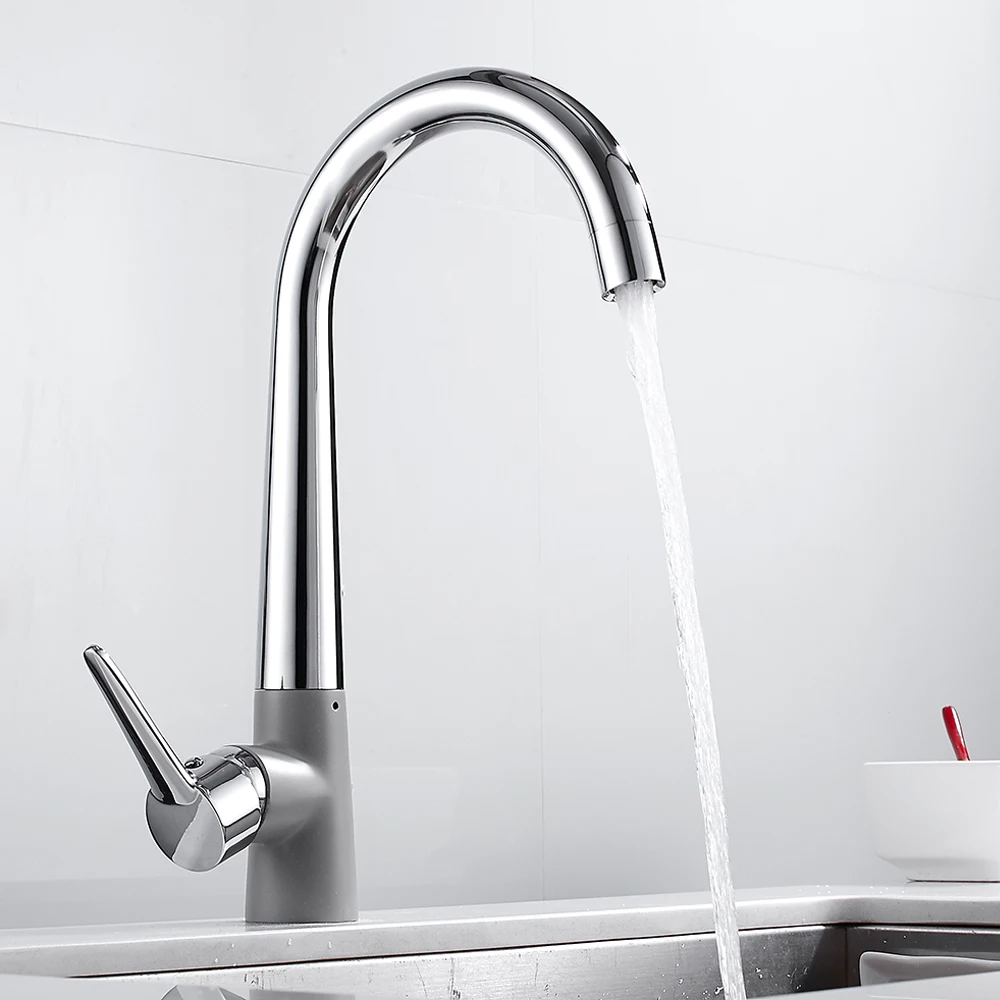 

Modern Swivel Kitchen Faucet Chrome Kitchen Mixer Basin Sink Mixer Cold and Hot Water Mixer Tap
