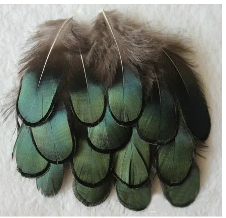 200 шт./лот 4 7 см свободные натуральные темно изумрудные дамские перышки Amherst Pheasant