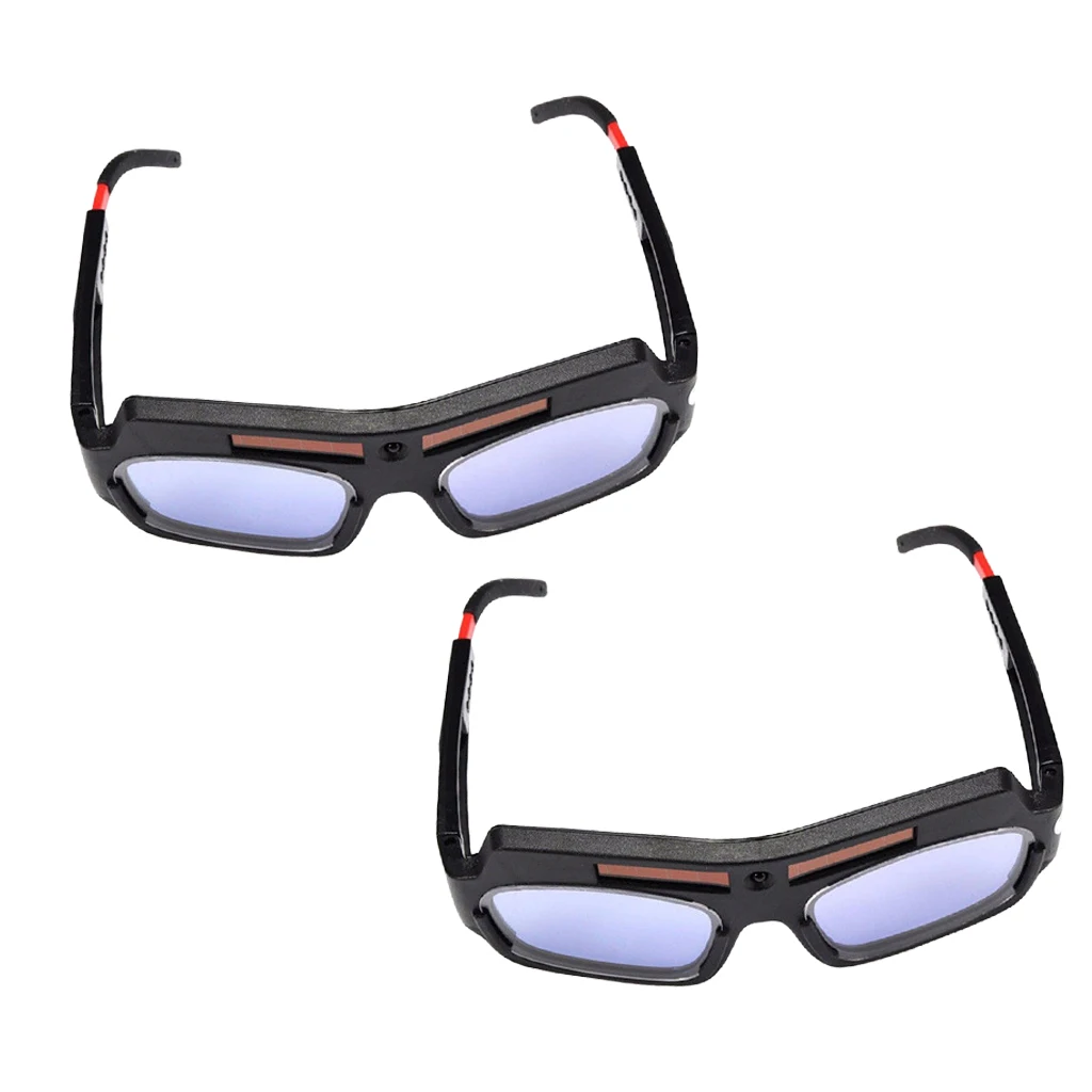 2x Solar Powered Auto Darkening Welding Mask Protective Goggles Safety Glasses Helmet Goggle Welding Glasses Lightproof 