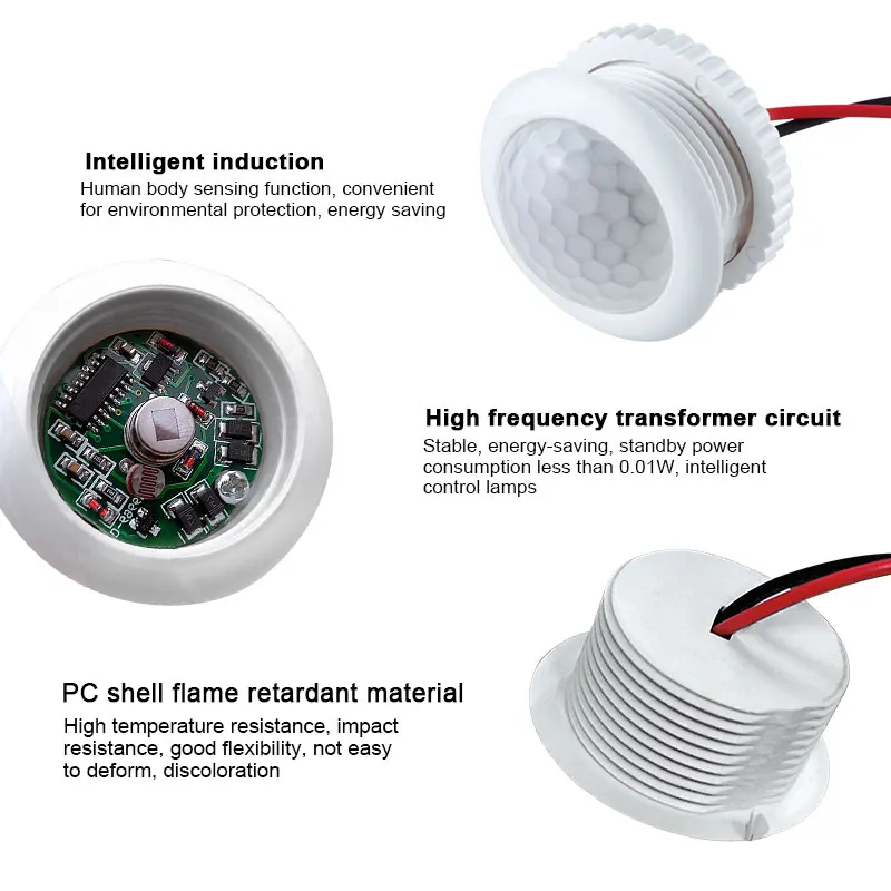 Светодиодный инфракрасный датчик движения, Интеллектуальный светильник, лампа, датчик включения/выключения, умный датчик человеческого тела, светильник, переключатель