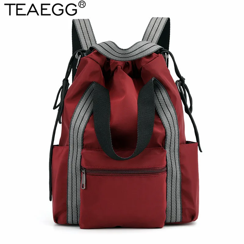 

TEAEGG 2019 Fashion Waterproof Nylon Backpack Men Travel Backpack Multifunction Bags Male Women Shoulder Bags sac a dos