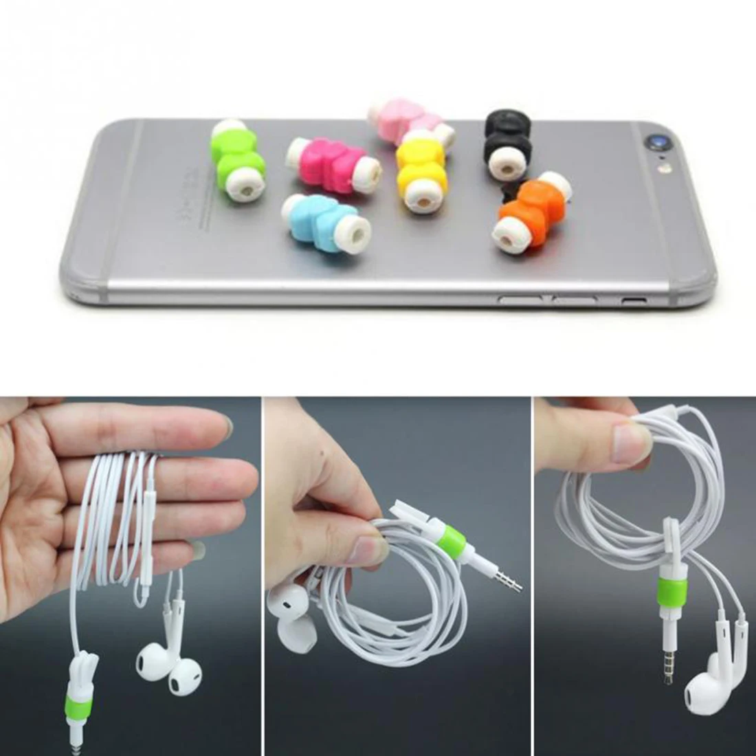 

Marsnaska 2017 New Fashion 10pcs Portable Original USB Cable Earphones Protector Colorful Cable Winder Random Color