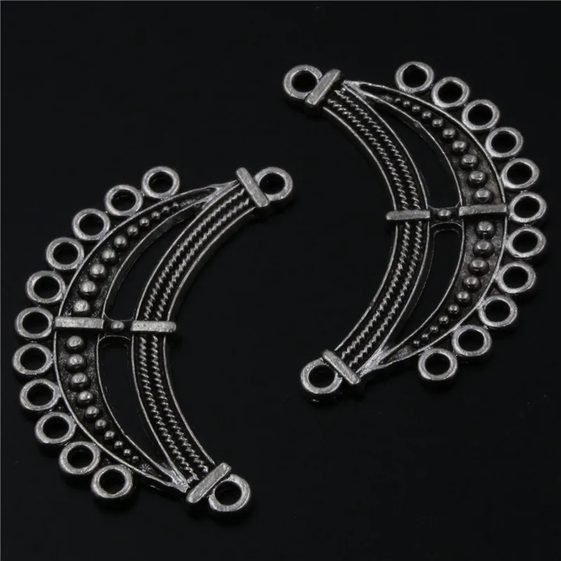 

4pcs Antique silver 12 hole bend bimonthly alloy connector for necklace bracelet DIY handmade jewelry charm making A500