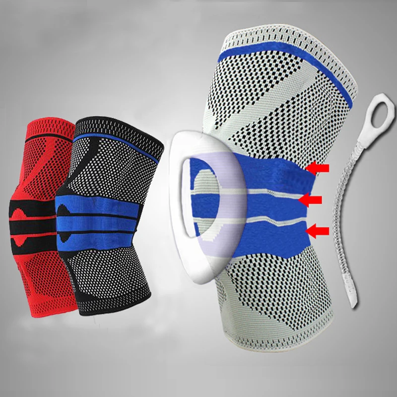 New 1 PCS Fitness Running Knee Support Protect Sport Braces Kneepad Elastic Nylon Silicon Padded Gym Compression Knee Pad Sleeve