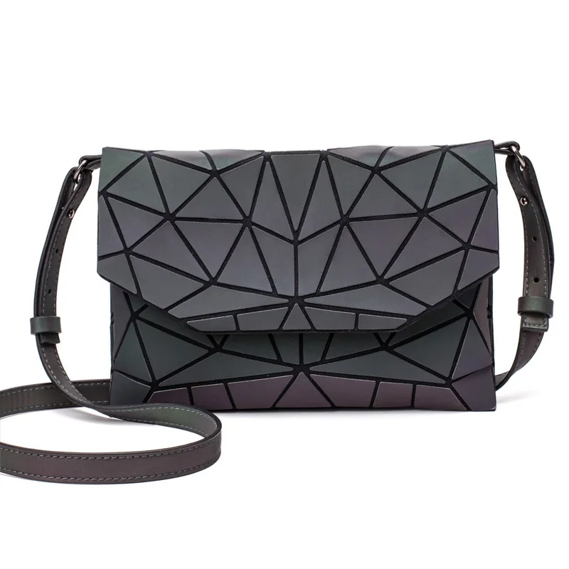 Новые матовые сумки на плечо с цепочкой, женская вечерняя сумка для девочек, геометрические складные сумки и сумочки, светящийся клатч, сумка-мессенджер