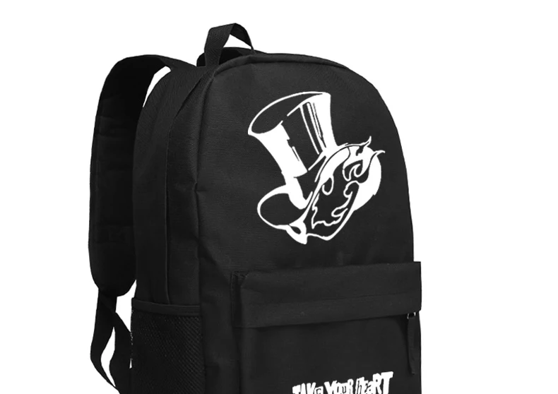 Teenage Girls Backpack Persona5 School Bag Black Oxford Mochila Persona 5 Daypack (11)