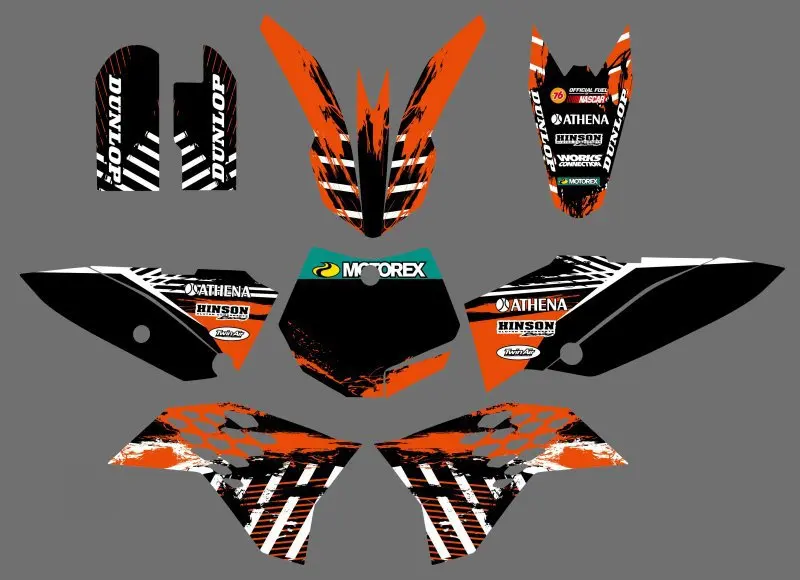 H2CNC 0534 графика и фоны наклейки Наборы для KTM SX 65 2009 2010 2011 2012|sticker kit|team graphicsdecal kit |