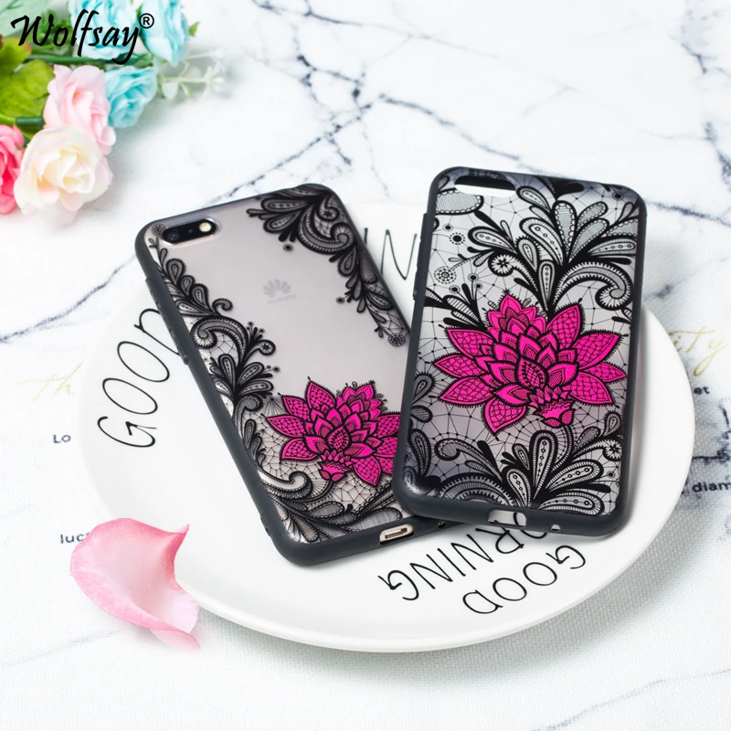 3D Flower Case For Huawei Y5 2018 5.45&quot Soft Silicone Edge Hard Back Cover Prime |