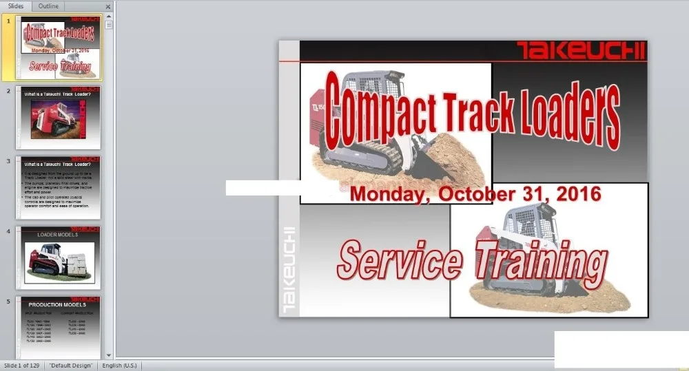 Takeuchi Full Set Service Training, Service Manual